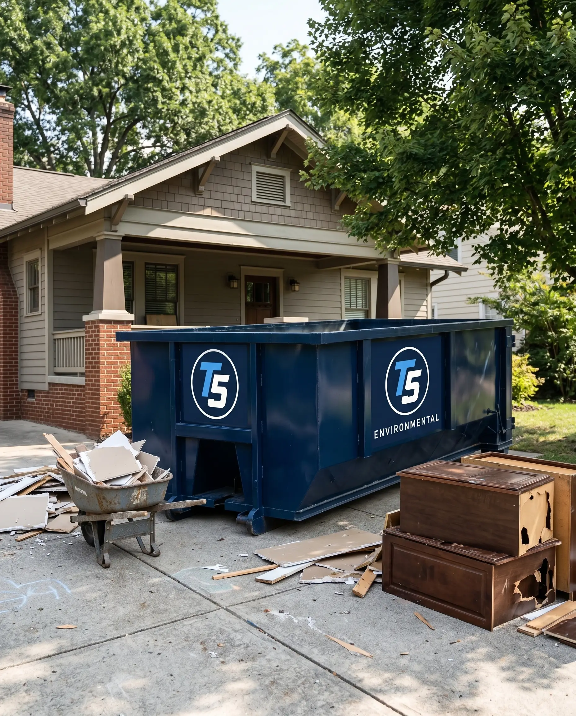 T5 Environmental 30 yard roll-off dumpster for construction and demo in Nashville TN