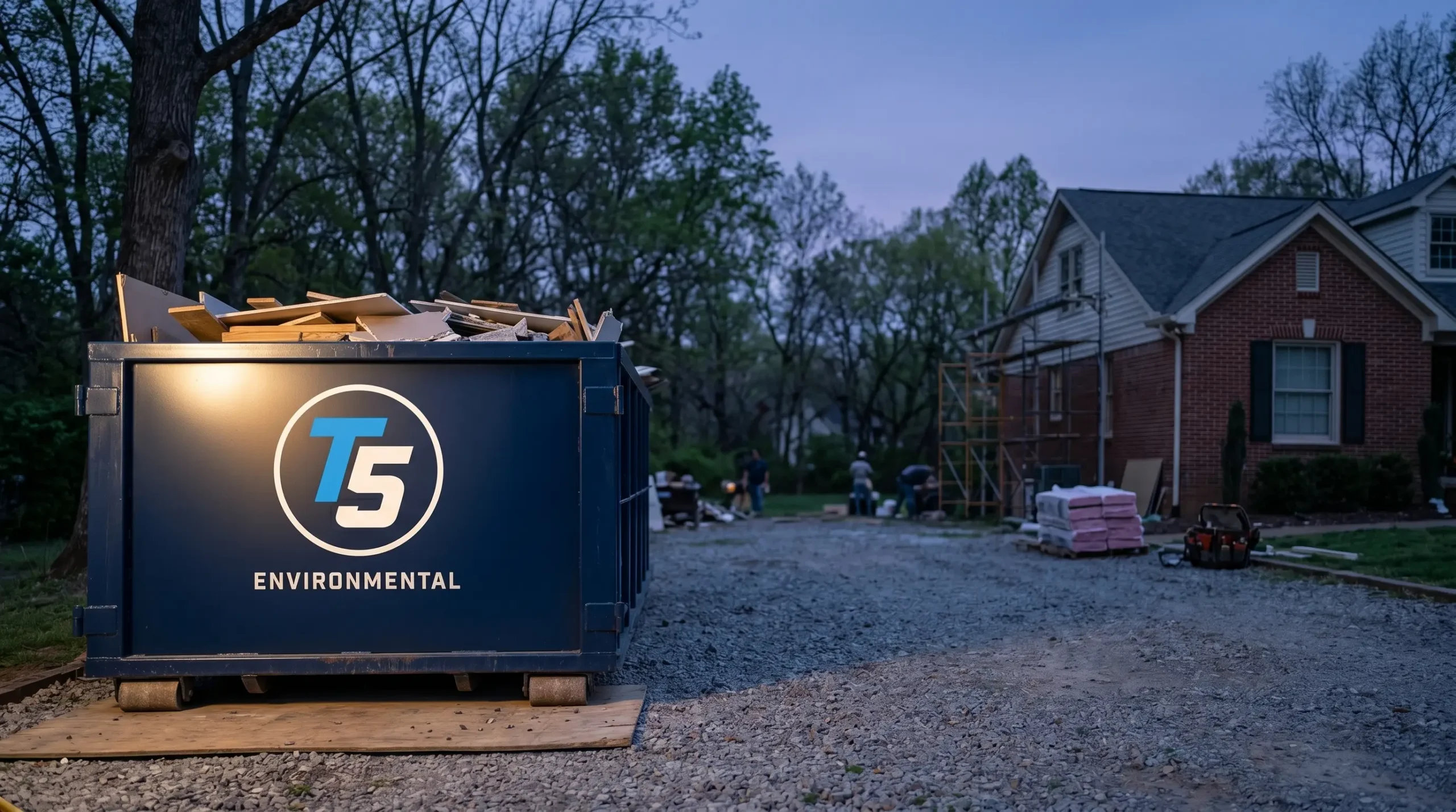 T5 Environmental dumpster on a construction job site in Nashville TN
