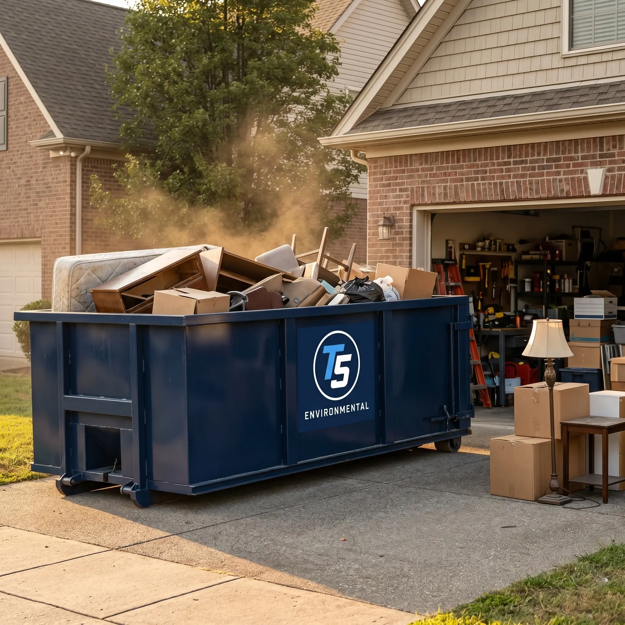 T5 Environmental 13 yard roll-off dumpster for small cleanouts in Nashville TN