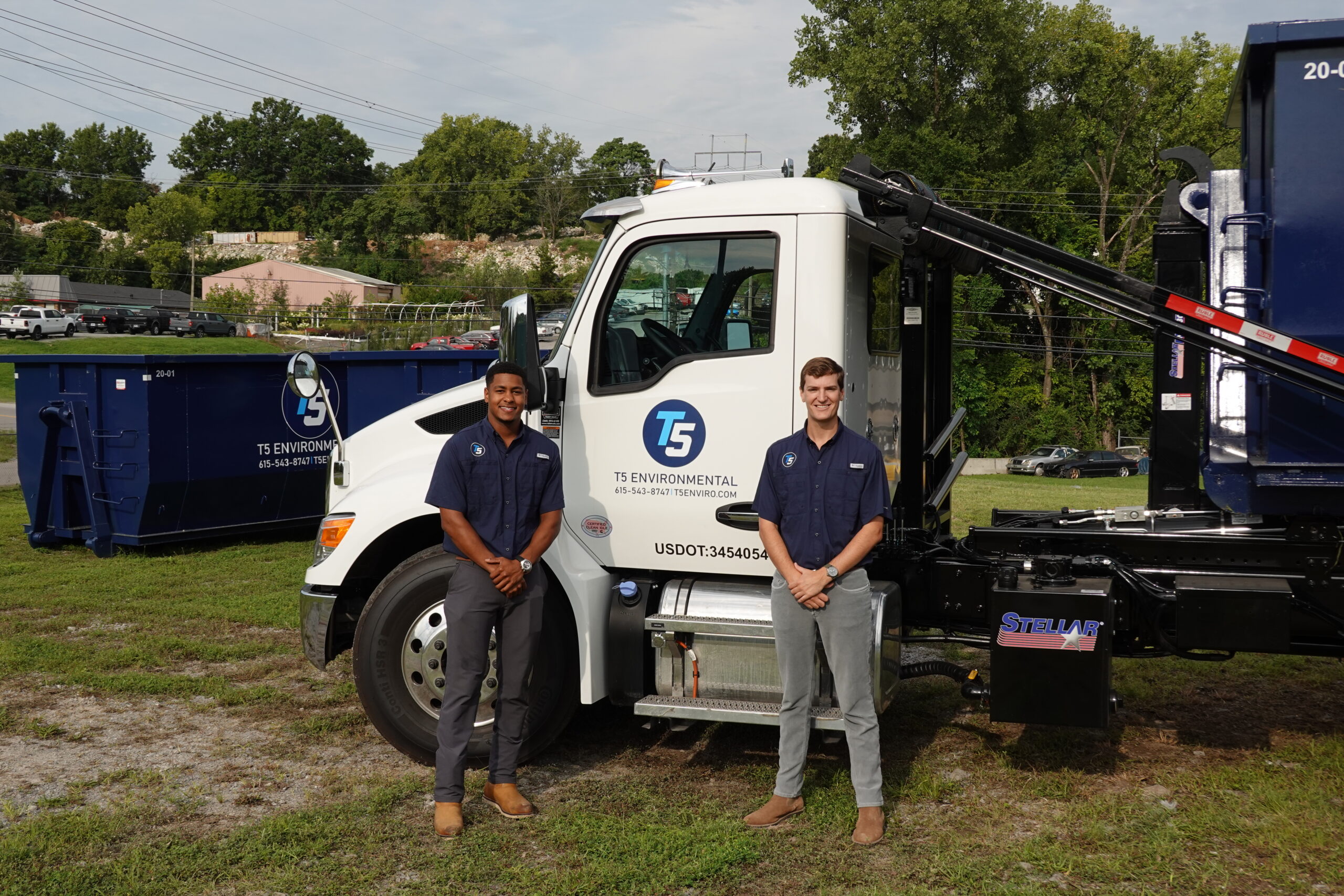 Thomas and Taylor, owner-operators of T5 Environmental dumpster rentals in Nashville TN, today