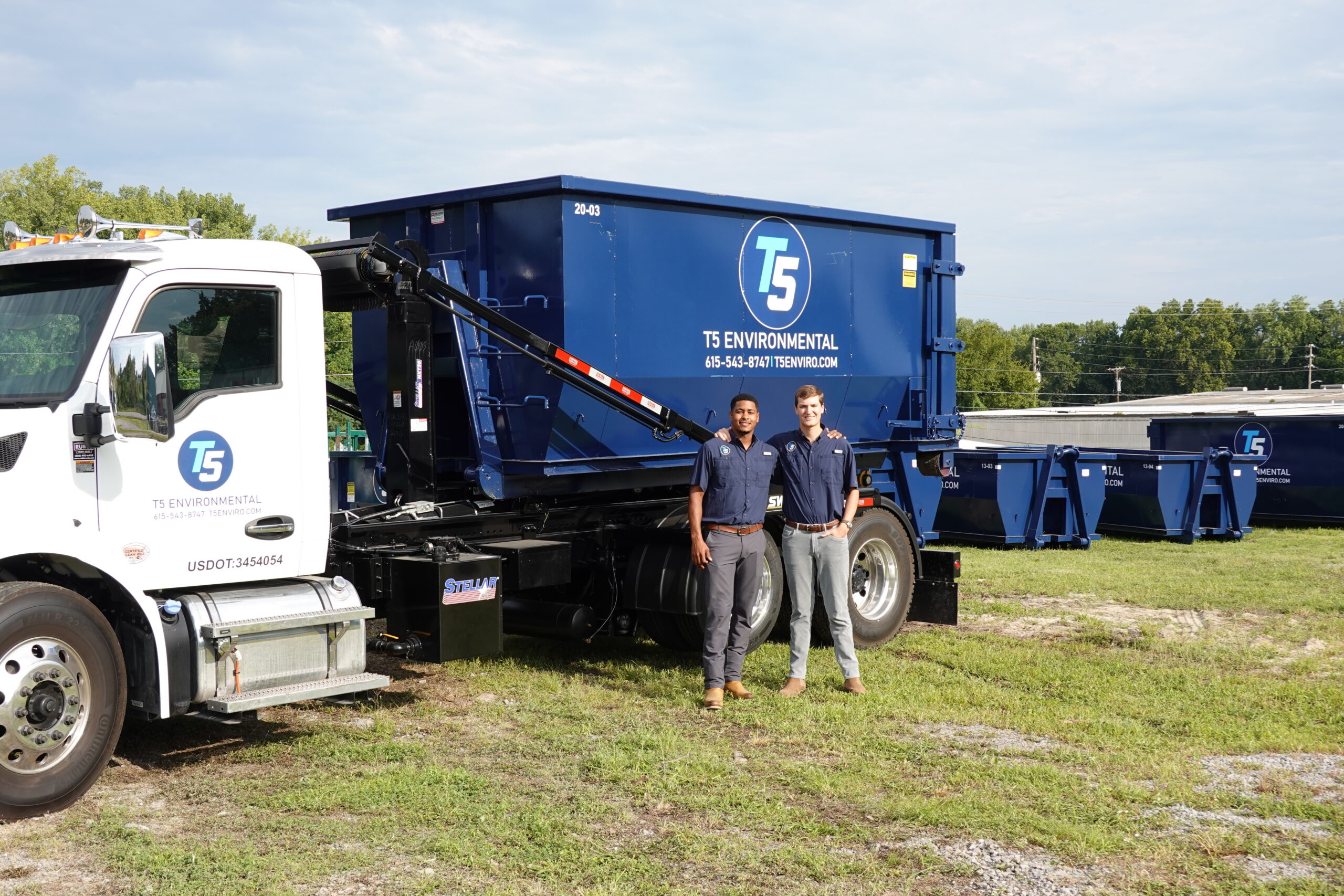 T5 Environmental dumpster delivered curbside on a Nashville TN job